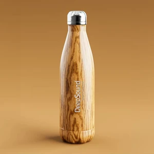 Hot & Cold Wooden Finish Sports Bottle - gallery image 1
