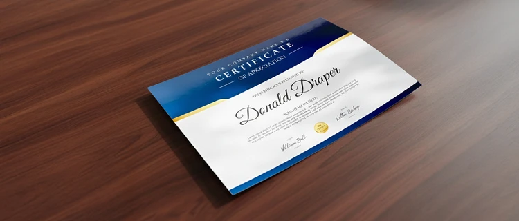 Certificate - alternate view