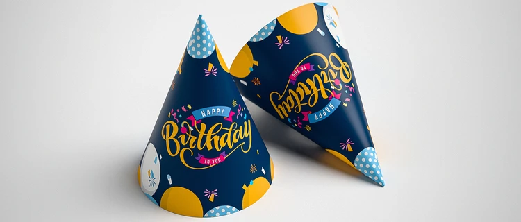 Paper Birthday caps - alternate view