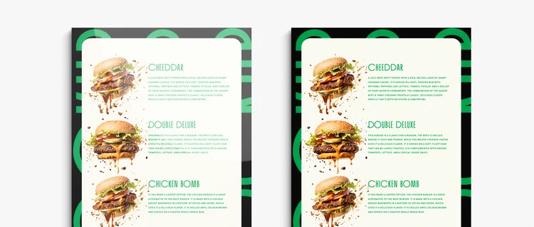 Menu Card - alternate view
