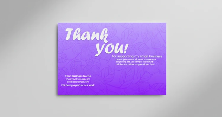 Thank You card - primary view