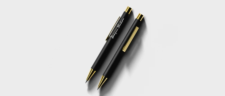 Pen with golden touch - alternate view